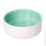 PET ONE DOG BOWL CERAMIC 800ML [COLOUR:GREEN/WHITE]