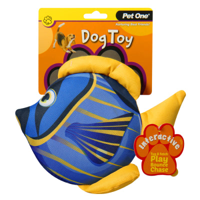 CLEARANCE PET ONE DOG TOY ANGELFISH WITH BIG SQUEAKER 26 X 20CM