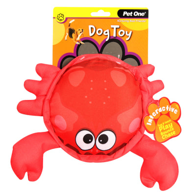 CLEARANCE PET ONE DOG TOY CRAB WITH BIG SQUEAKER 24 X 26CM