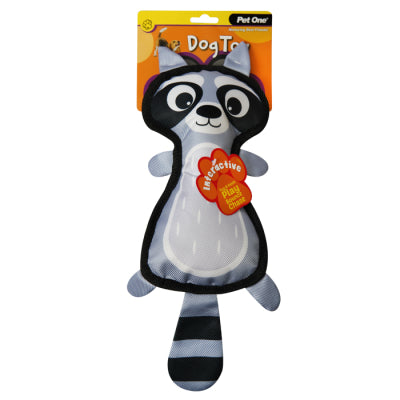 CLEARANCE PET ONE DOG TOY RACCOON WITH SQUEAKER 42CM