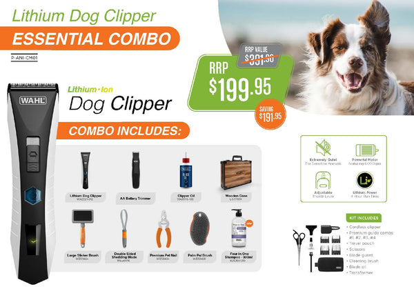 WAHL CLIPPER LITHIUM CORDLESS HOME PET COMBO