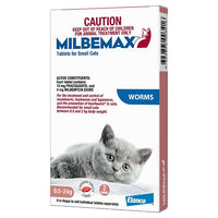 MILBEMAX CAT ALL WORMER UNDER 2KG 2 TABS