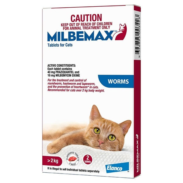 MILBEMAX CAT ALL WORMER OVER 5KG TABLETS – Head to Tail Pets