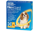 NEXGARD SPECTRA FOR DOGS 3.6-7.5KG YELLOW [PACK SIZE:3 PACK]