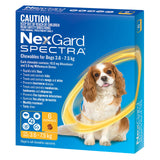 NEXGARD SPECTRA FOR DOGS 3.6-7.5KG YELLOW [PACK SIZE:6 PACK]