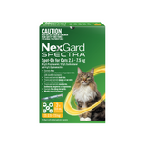 NEXGARD SPECTRA FOR CATS SPOT-ON [WGHT RANGE:2.5-7.5KG PACK SIZE:3 PACK]