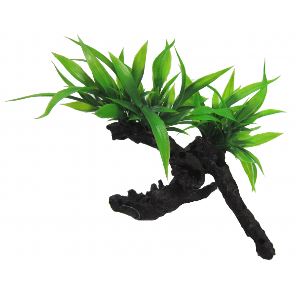 PET PACIFIC AMAZON JUNGLE ORNAMENT TWIN INDO FERN ON LOG