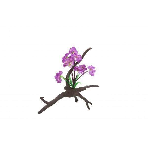 PET PACIFIC AMAZON JUNGLE ORNAMENT ORCHID FLOWERS ON BRANCH 25CM