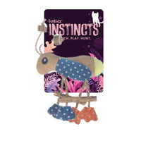 FURKIDZ INSTINCTS CAT TOY BURLAP GRASSHOPPER 10 X 9CM