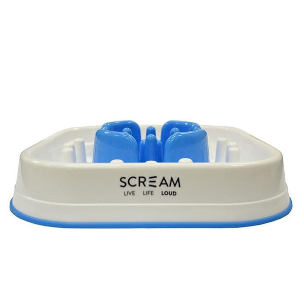 SCREAM DOG BOWL INTERACTIVE PET FEEDER [COLOUR:BLUE]