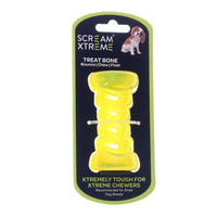 SCREAM XTREME DOG TOY TREAT BONE [SIZE:SMALL COLOUR:GREEN]