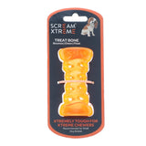 SCREAM XTREME DOG TOY TREAT BONE [SIZE:SMALL COLOUR:ORANGE]