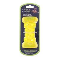 SCREAM XTREME DOG TOY TREAT BONE [SIZE:MEDIUM/LARGE COLOUR:GREEN]