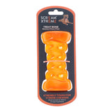 SCREAM XTREME DOG TOY TREAT BONE [SIZE:MEDIUM/LARGE COLOUR:ORANGE]