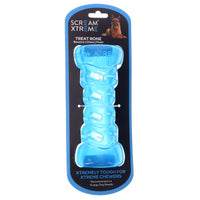 SCREAM XTREME DOG TOY TREAT BONE [SIZE:XLARGE COLOUR:BLUE]