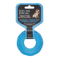 SCREAM XTREME DOG TOY TREAT TYRE LOUD [SIZE:SMALL COLOUR:BLUE]