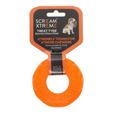 SCREAM XTREME DOG TOY TREAT TYRE LOUD [SIZE:SMALL COLOUR:ORANGE]