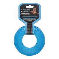 SCREAM XTREME DOG TOY TREAT TYRE LOUD [SIZE:MEDIUM/LARGE COLOUR:BLUE]