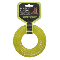 SCREAM XTREME DOG TOY TREAT TYRE LOUD [SIZE:XLARGE COLOUR:GREEN]