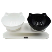 ZEEZ CAT BOWL ELEVATED TILTED DOUBLE