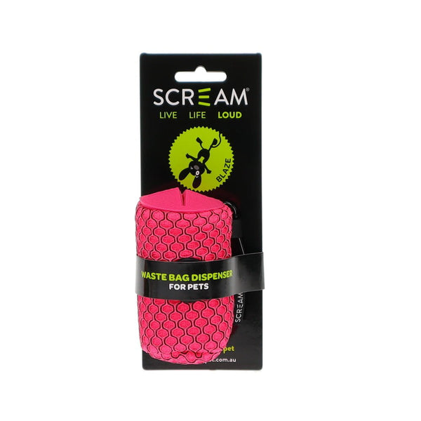 SCREAM WASTE BAG DISPENSER WITH CLIP [COLOUR:PINK]