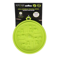 SCREAM COLLAPSIBLE TRAVEL BOWL WITH SUCTION BASE LARGE 350ML [COLOUR:GREEN]