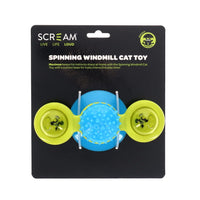 SCREAM CAT TOY SPINNING WINDMILL [COLOUR:BLUE/GREEN]