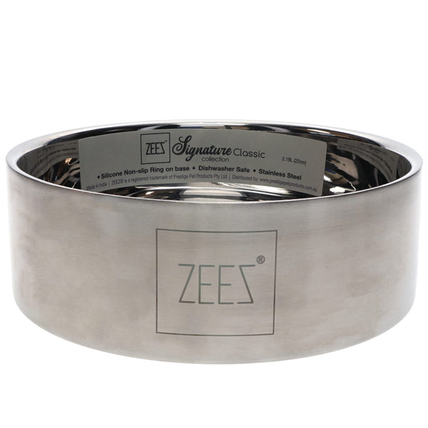 ZEEZ DOG BOWL SIGNATURE COLLECTION SS CLASSIC [SIZE:22CM SIZE:2.18 LITRE]