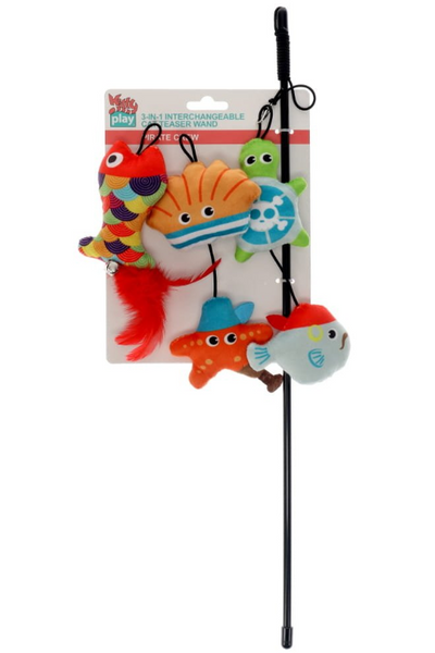 KITTY PLAY INTERCHANGEABLE CAT TEASER WAND PIRATE CREW