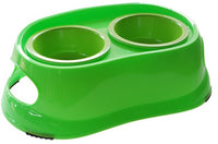 CANINE CARE DOG BOWL PLASTIC RAISED DOUBLE [SIZE:SMALL 46x38x34cm]