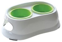 CANINE CARE DOG BOWL PLASTIC RAISED DOUBLE [SIZE:MEDIUM 60x49x37cm]