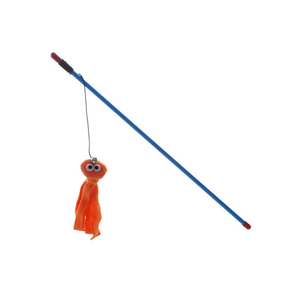 POUNCE N PLAY CAT TOY TEASER WAND WITH OCTOPUS ORANGE