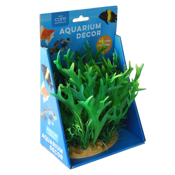 AQUA CARE PLANT AQUARIUM DECOR RESIN BASE 15CM #027