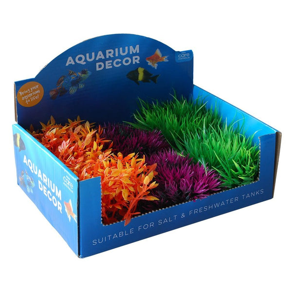 AQUA CARE PLANT AQUARIUM DECOR W/BOTTOM ASSORTED