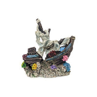 AQUA CARE ORNAMENT SUNKEN SHIP W/MAST SMALL