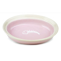 CATTITUDE CAT DISH CERAMIC FISHY [COLOUR:PINK]