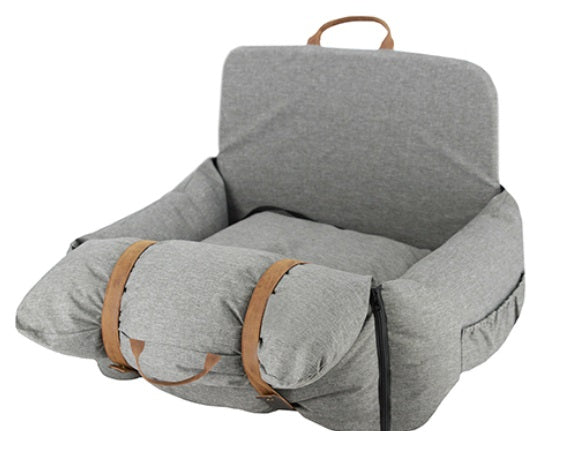 BARKLEY & BELLA DOG CAR SEAT SAFETY PILLOW GREY
