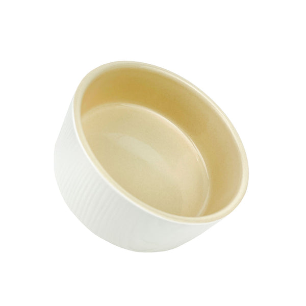 BARKLEY & BELLA DOG BOWL CERAMIC RIPPLE [COLOUR:SAND]