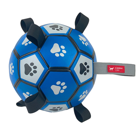 CANINE CARE DOG TOY SOCCER BALL WITH TABS MEDIUM