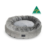SPG DOG BED HARLEY HARLOW GREY & ARTIC FAUX FUR [SIZE:SMALL]