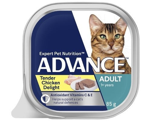 ADVANCE CAT WET SINGLE TRAY ADULT CHICKEN DELIGHT 85G 