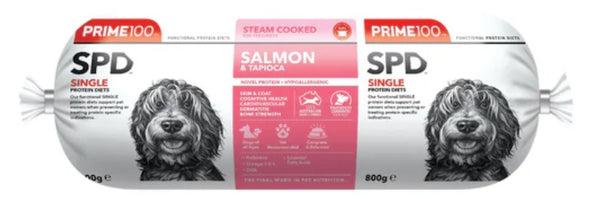 PRIME 100 DOG ROLL SPD SALMON & TAPIOCA [WEIGHT:800G]