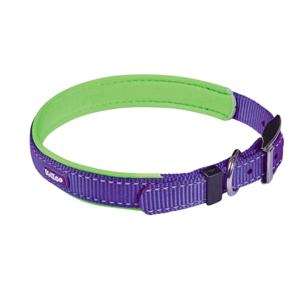 KAZOO DOG COLLAR NYLON ACTIVE PURPLE/LIME [SIZE:26-33CM - SMALL]