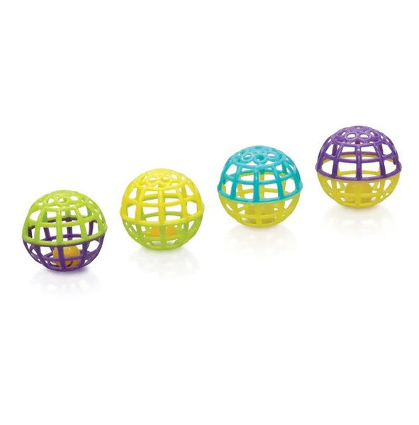 KAZOO BIRD TOY ROLLER BALL 4PK