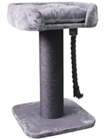 KAZOO CAT SCRATCHER POST HIGH BED WITH ROPE PLUSH (BOXED) [COLOUR:ASH]