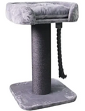KAZOO CAT SCRATCHER POST HIGH BED WITH ROPE PLUSH (BOXED) [COLOUR:ASH]