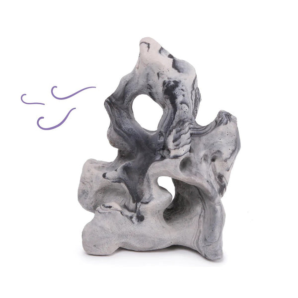 KAZOO ORNAMENT GREY SANDSTONE W/SWIRL SMALL