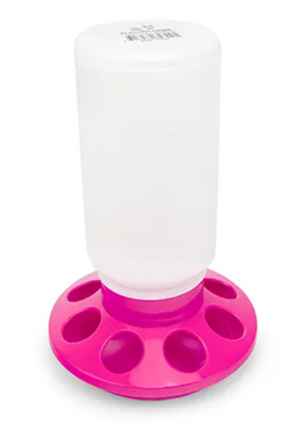 BAINBRIDGE POULTRY FEEDER STRAIGHT 1KG PINK