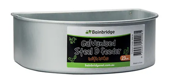 BAINBRIDGE GALVANISED STEEL D FEEDER WITH HOOKS [SIZE:23CM]