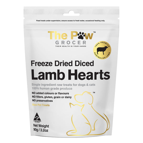 THE PAW GROCER FREEZE DRIED 90G [FLAVOUR:LAMB HEARTS]